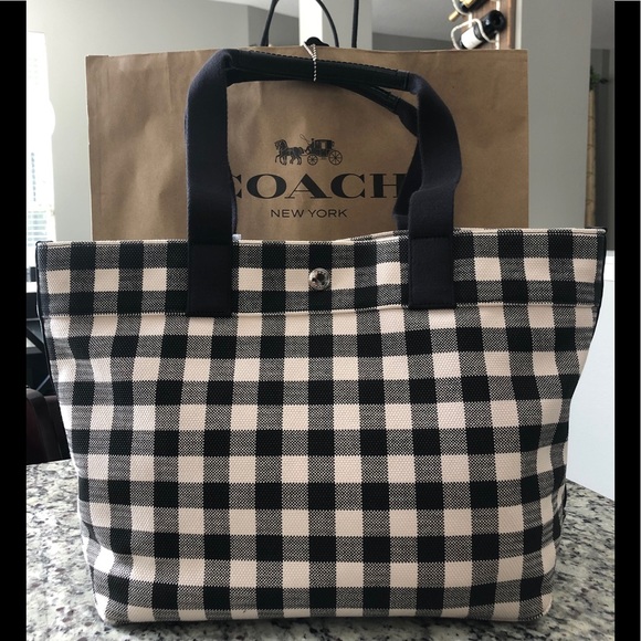 coach gingham tote